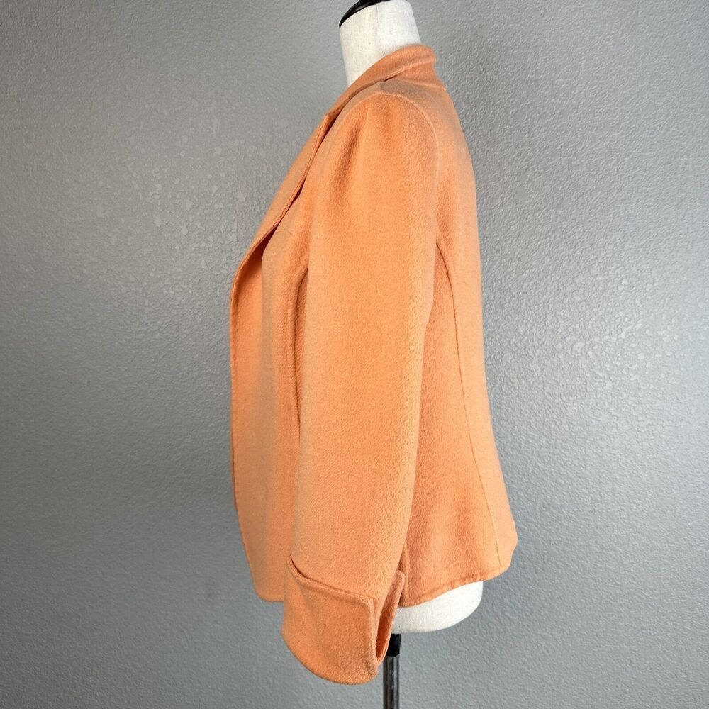 Tesori Womens Sweater Jacket Blazer Cardigan Size S Mellon Orange Wool Cashmere - Picture 3 of 7